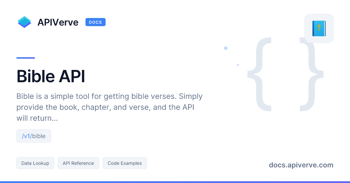 Api Bable Bible API Documentation - APIVerve Developer Guide