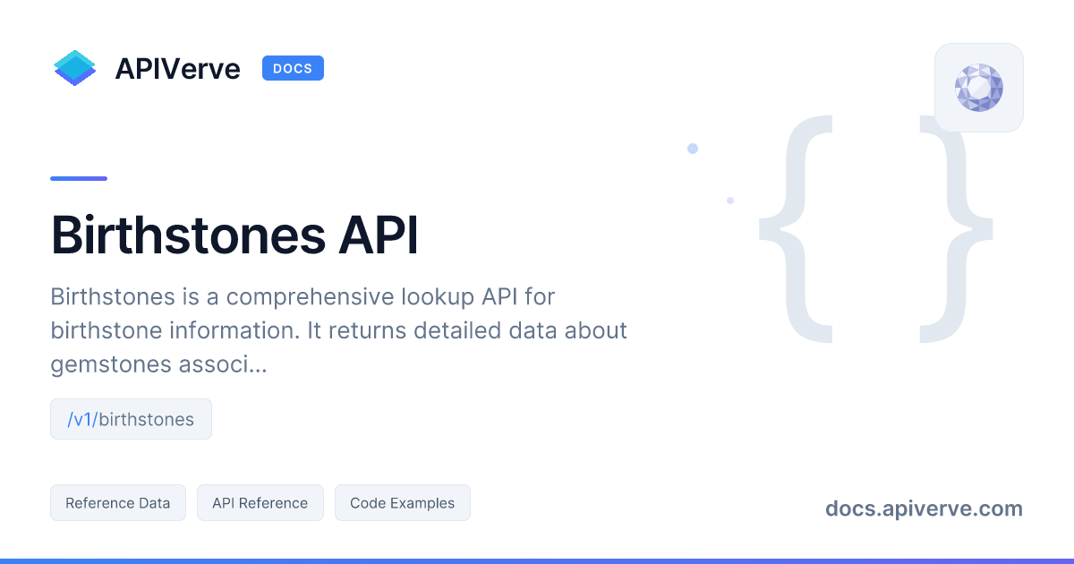 Birthstones API Documentation - APIVerve Developer Guide