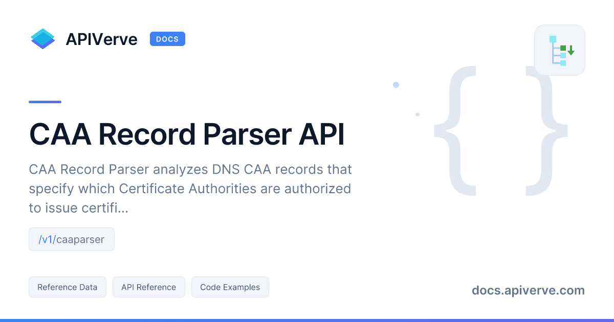 CAA Record Parser API Documentation - APIVerve Developer Guide