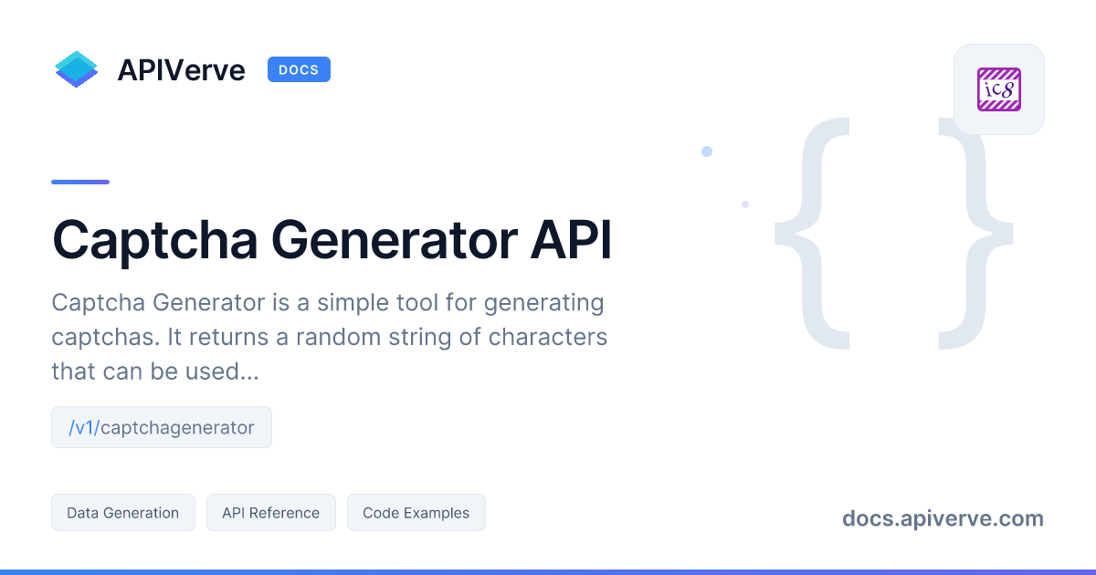 Captcha Generator API Documentation - APIVerve Developer Guide