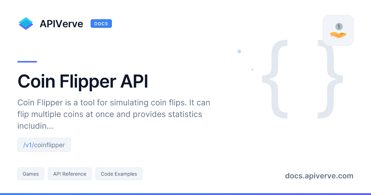 Coin Flipper API Documentation - APIVerve Developer Guide