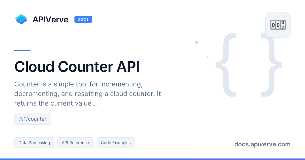 Cloud Counter API Documentation - APIVerve Developer Guide