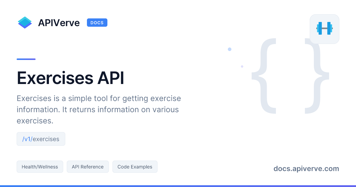 Exercises API Documentation - APIVerve Developer Guide