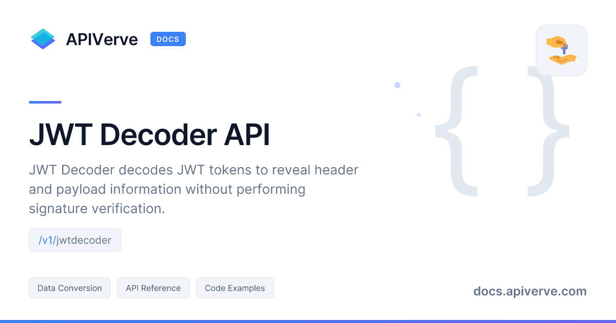 JWT Decoder API Documentation - APIVerve Developer Guide