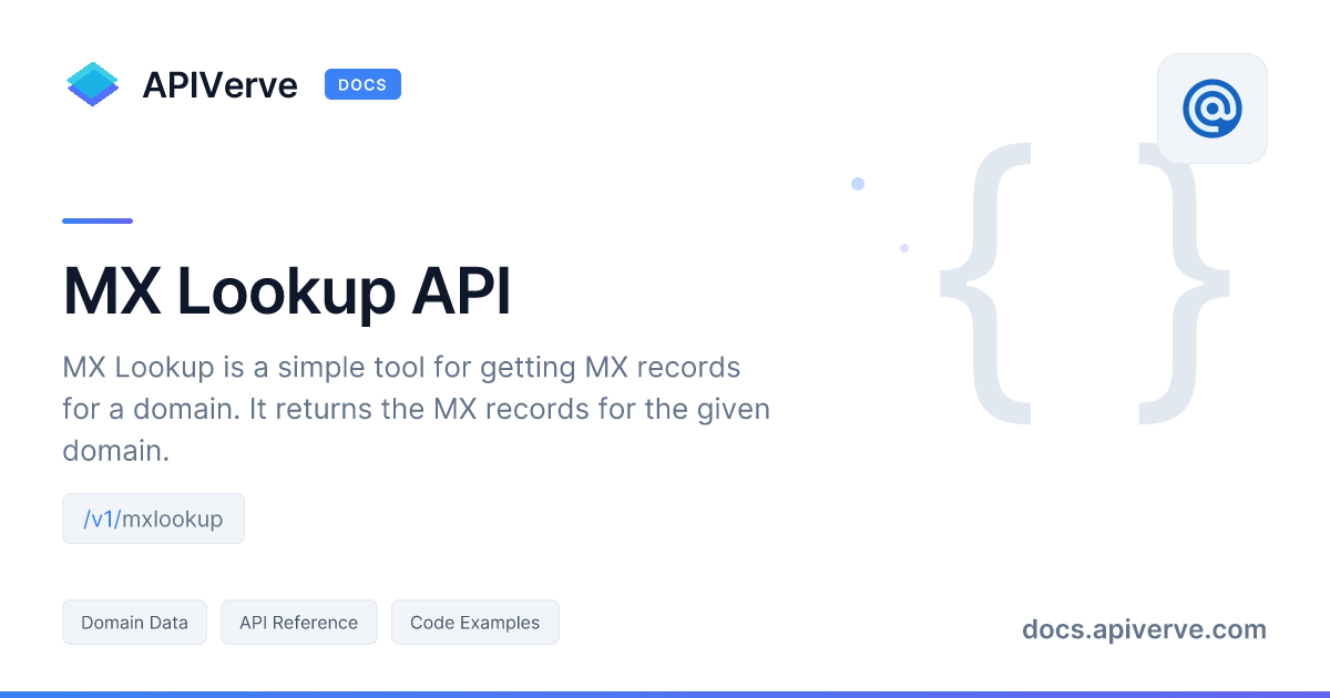 Api M M MX Lookup API Documentation - APIVerve Developer Guide