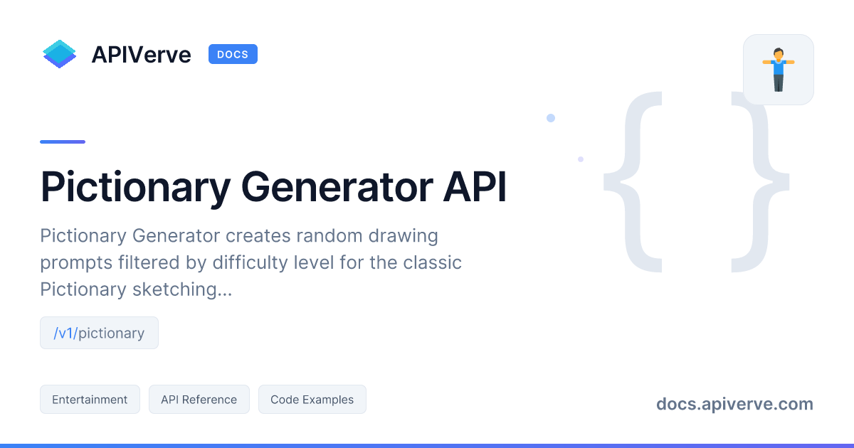 Pictionary Generator API Documentation - APIVerve Developer Guide