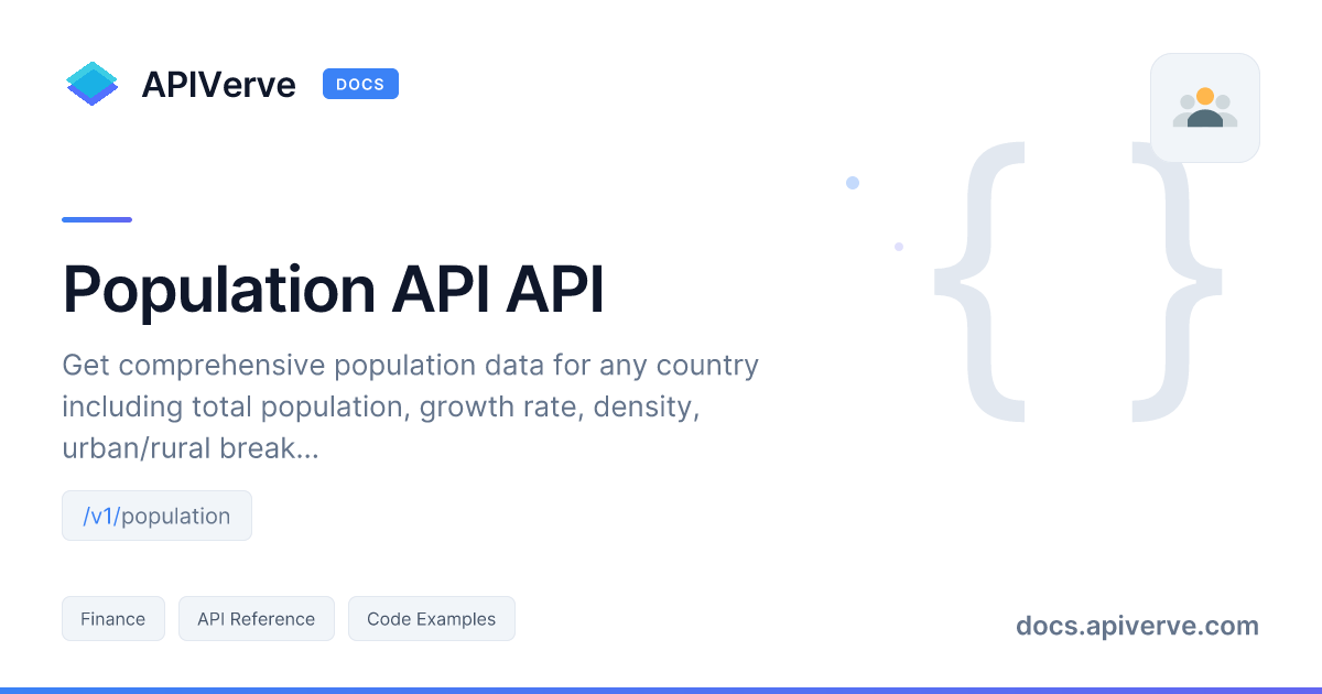 Population Data API Documentation - APIVerve Developer Guide