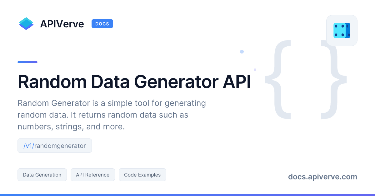 Random Data Generator API Documentation - APIVerve Developer Guide