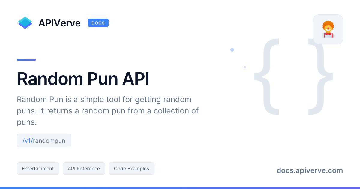Random Pun API Documentation - APIVerve Developer Guide