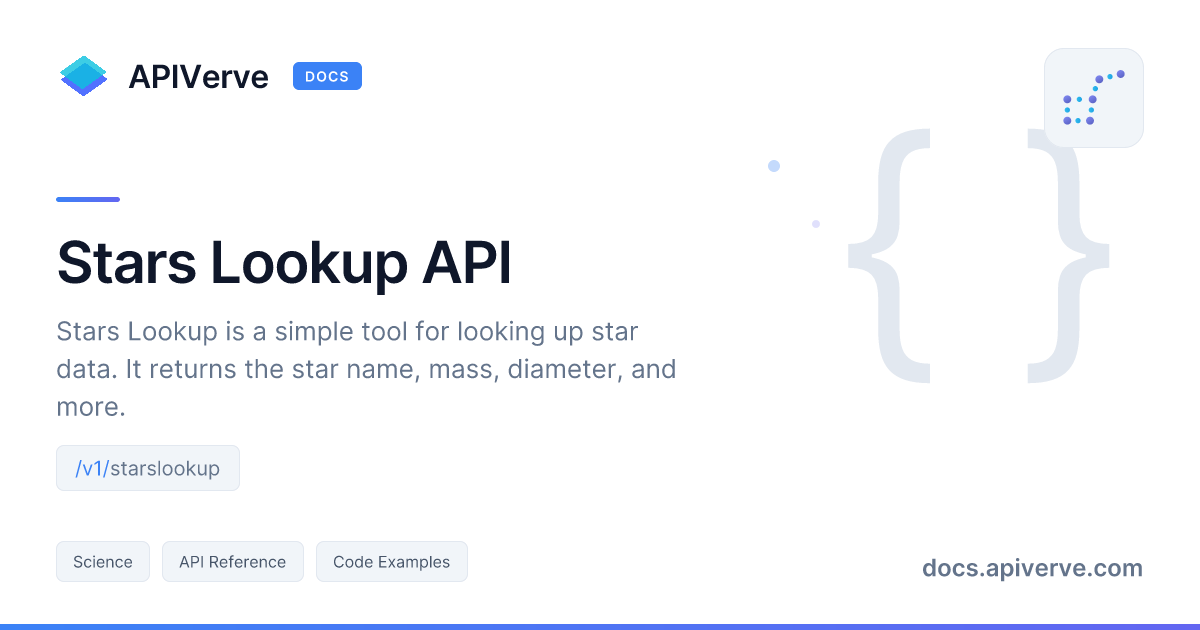 Stars Lookup API Documentation - APIVerve Developer Guide