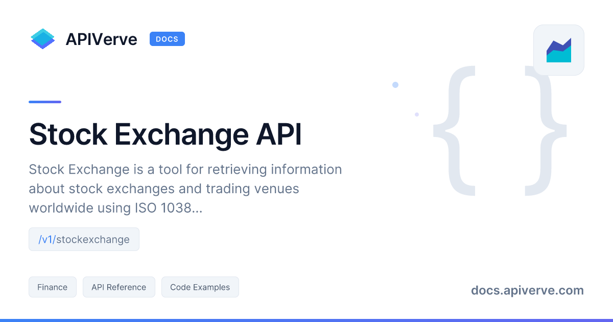 Stock Exchange API Documentation - APIVerve Developer Guide
