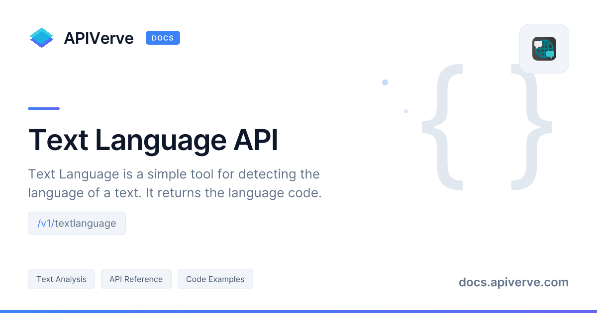 Text Language API Documentation - APIVerve Developer Guide