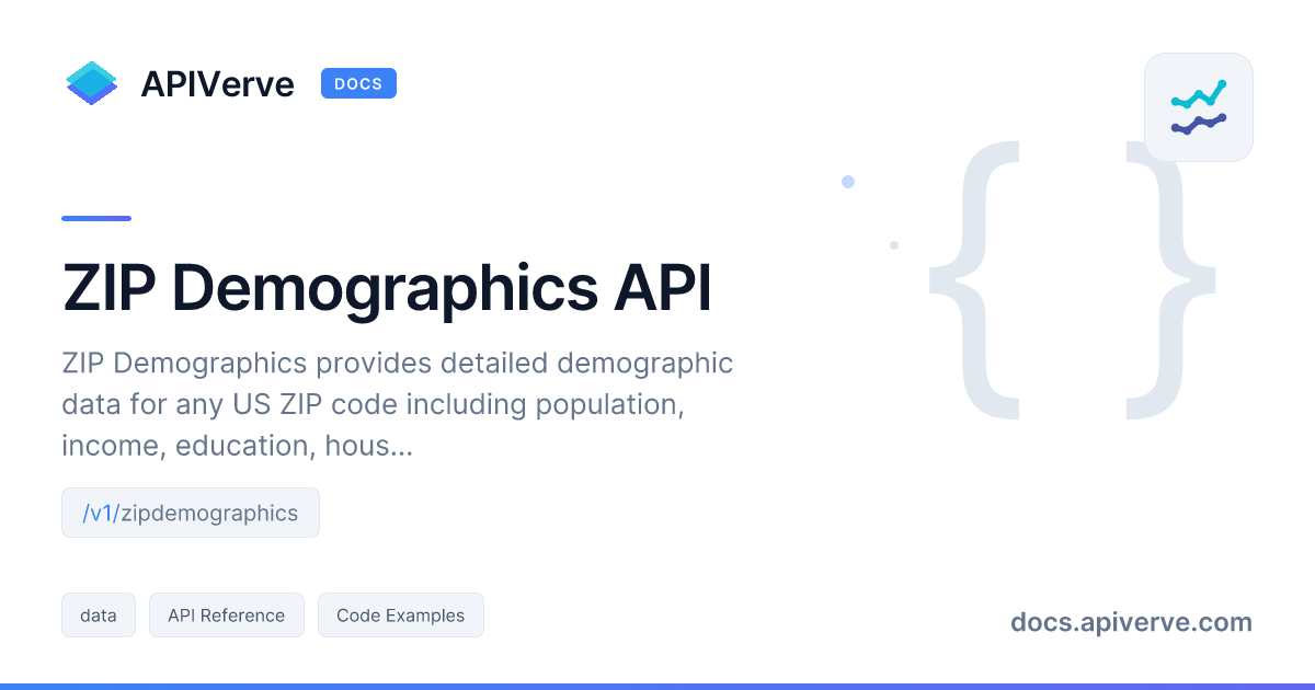 ZIP Demographics API Documentation - APIVerve Developer Guide